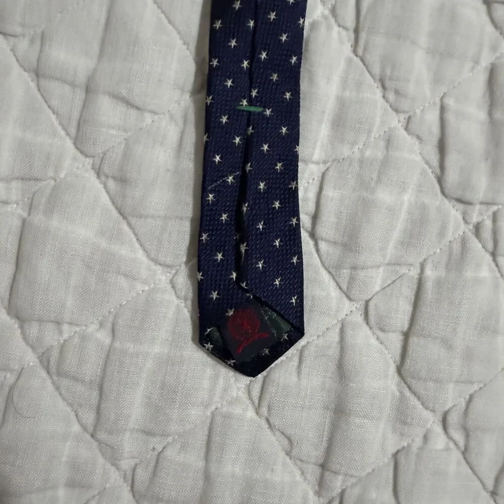 Vintage Tommy Hilfiger Silk Geometric Stripped Yellow & Blue Tie Made In USA